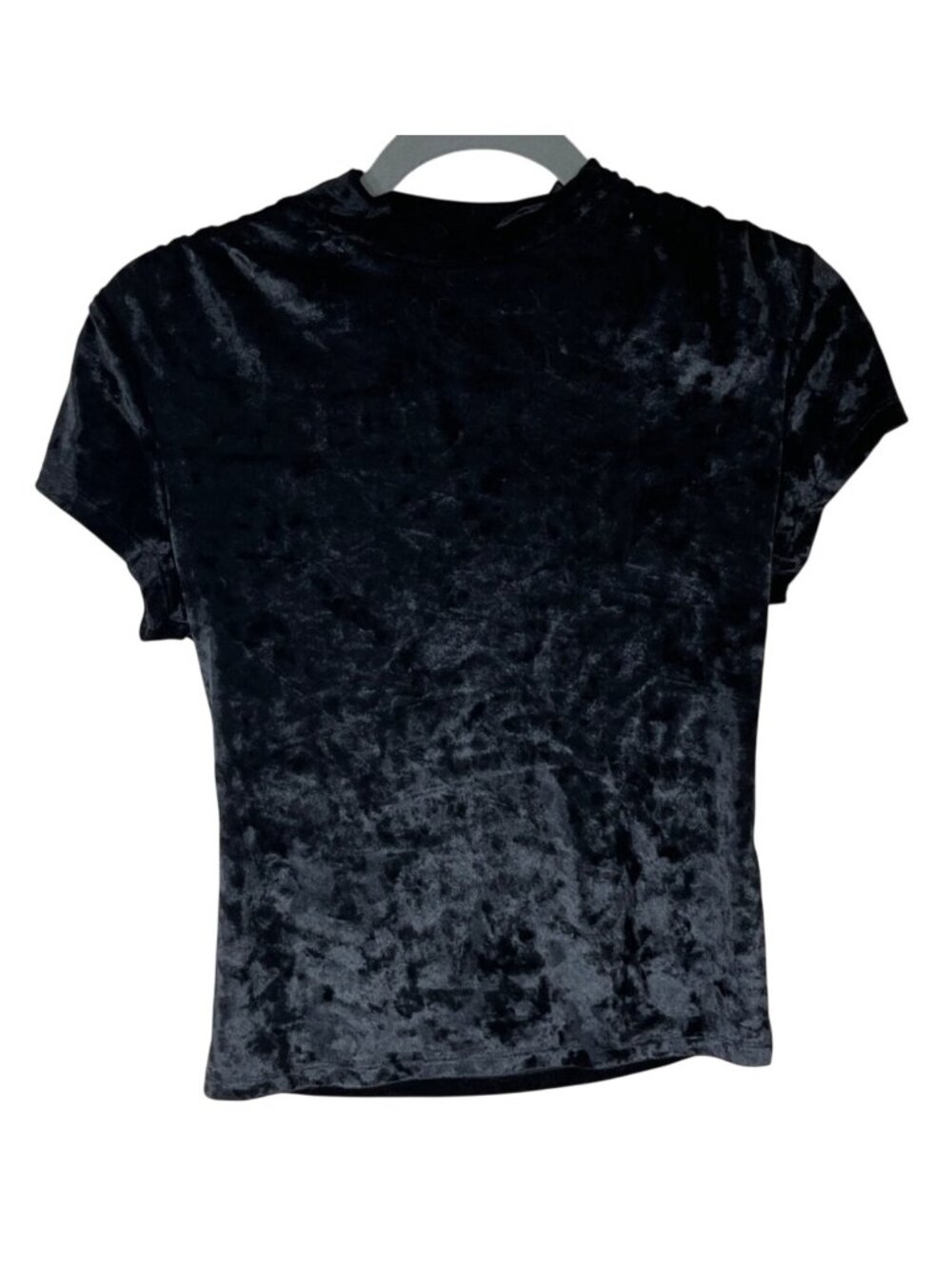 A New Day Top Velvet Feel Black Cap Sleeve Size S Small T-Shirt